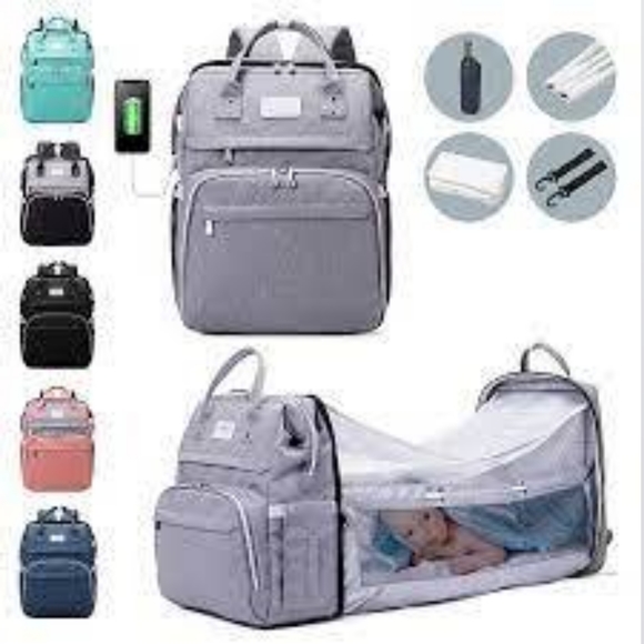 Midibeini Diaper Bag / backpack with built in changing station and mosquito net. - Picture 3 of 4